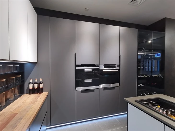 2mm Glass Front Kitchen Cabinet-matte white (4)